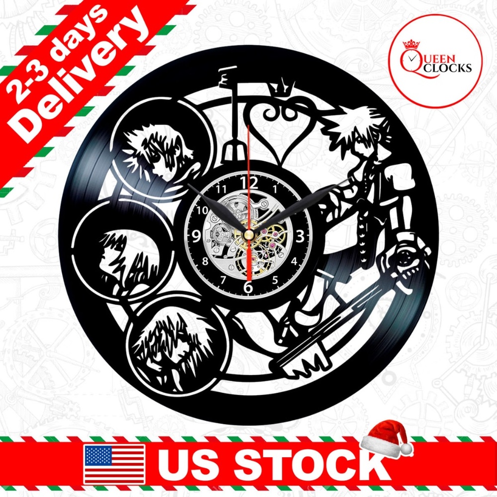 Kingdom Hearts Clock Wall Kairi Vinyl Sora Gifts
